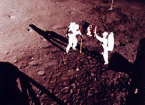 flag on moon
